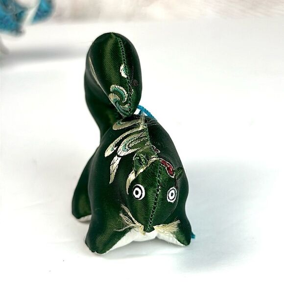 Two Fabric Stuffed Animals Christmas Ornaments - Picture 6 of 11